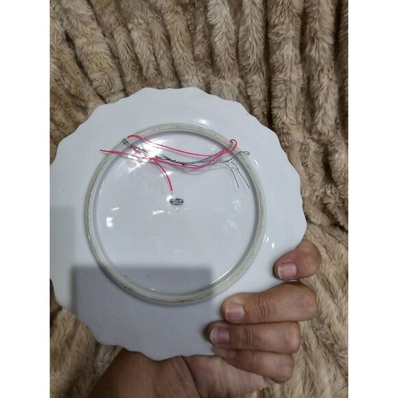 4-CURRIER & IVES THE HOMESTEAD IN WINTER Hanging Collector Plates Set GOLD Gild - Picture 6 of 8